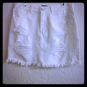 Forever 21 White Jeans skirt